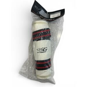 BEST Sang Moo Sa Martial Arts Sport Taekwondo Shin Pads Size Medium White NEW